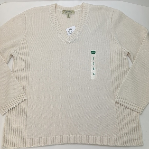 Cabela’s Steamboat II Pullover V-Neckline Sweater XL Reg Ribbed Details - Picture 12 of 12